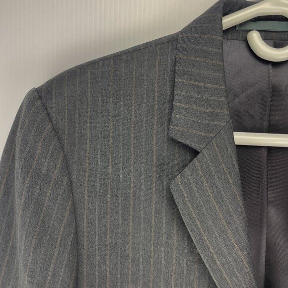 PHILIPPE DUBUC Wool Single Breasted Light Red & Gray Stripes Gray Blazer Size 38 - Picture 3 of 7